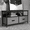 Black Tabletop & Grey Drawer, variant on AOILE Dresser TV Stand for Bedroom, Modern TV Console with 2 Drawers and Open Shelf, Media Entertainment Center for 50 Inch TV, PU Finish Storage Cabinet