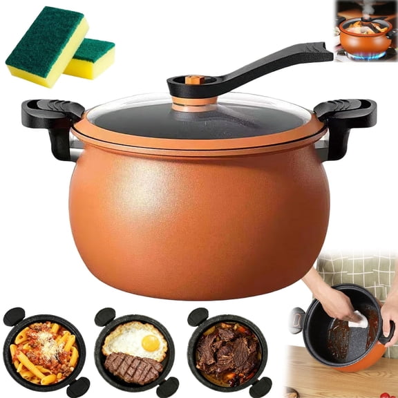 Multifunctional Large Capacity Non-stick Pressure Cooker, Versatile Micro-Pressure Cooking Pot, Microwave Pressure Cooker for Slow Cook, Sear & Saute, Keep Warm