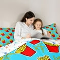 thumbnail image 4 of Homewish Children Teens Cartoon French Fries 7-Piece Bedding Comforter Set,Funny Fast Food King Bedding Sets,Red Yellow Blue Ultra Soft Bed Sheets,Lightweight Room Decor,Reversible, 4 of 8