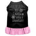 thumbnail image 1 of Yes! I Want To Build A Snowman Rhinestone Dog Dress Black With Light Pink Xs (8), 1 of 2
