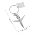 thumbnail image 2 of PAMINGONO Silver Airplane Keychain Zinc Alloy Engraving Present for Travel 2Pcs, 2 of 8