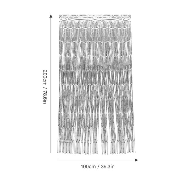 Fringe Curtain Party Supplies with Shimmering Plastic Silver Sequins for Decor 4pcs