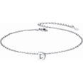 thumbnail image 1 of czcpp-925 Sterling Silver Initial Ankle Bracelets for Women, Simple Dainty Letter Initial Anklets Beach Foot Chain Alphabet Jewelry, 1 of 4