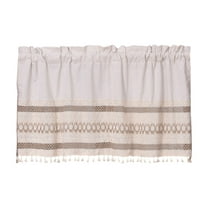 Hiroekza Short Curtains Kitchen cafe Light Blocking Polyester Dense Fabric Easy Hanging Versatile Styling Half Window Curtains 51 x 18 Inches coffee