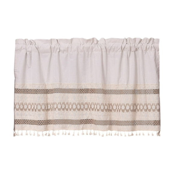 Light Blocking Curtains 51.97 in x 18.11 in Polyester Short Kitchen Curtains in Coffee Color