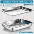 thumbnail image 4 of Stainless Steel Food Prep Container with Rack & Lid (Tray), 5.6Quarts, Catering Pans, Restaurant Pans, Buffet Party Pan, Roasting Pan with Rack, Bakeware Roaster, Casserole (1308 / No8), 4 of 8