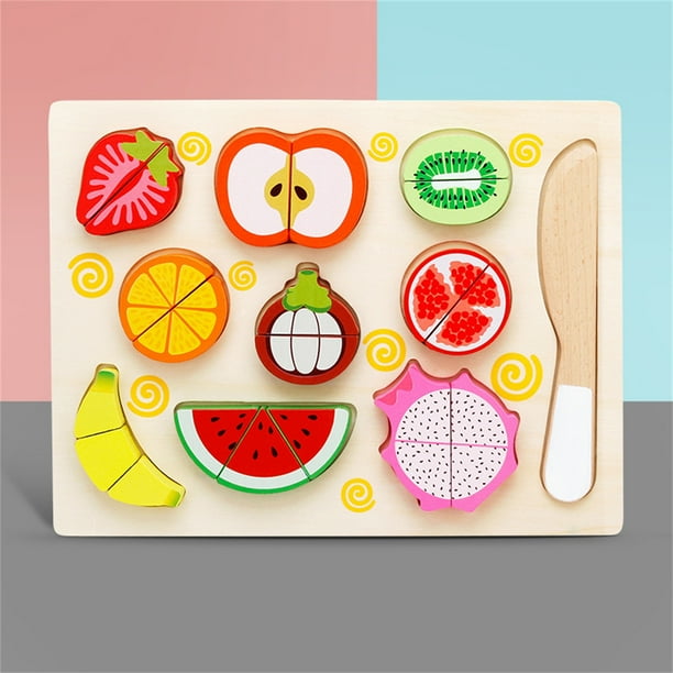 Jeu de fruits à découper en bois