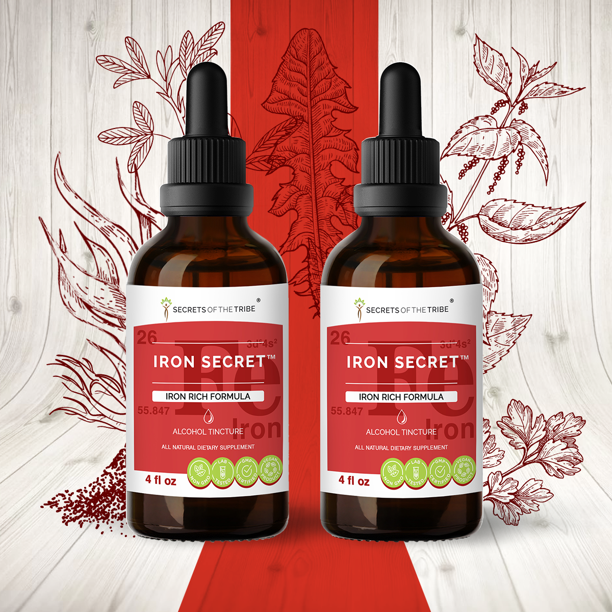 Iron Secret Alcohol Extract, Tincture, Spirulina, Stinging Nettle, Parsley, Yellow Dock
