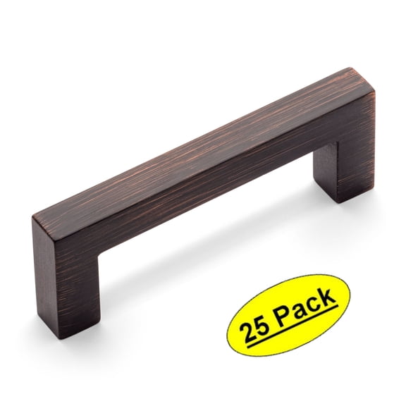 25 Pack - Cosmas 14777-64ORB Oil Rubbed Bronze Modern Cabinet Hardware Handle Pull - 2-1/2" Inch (64mm) Hole Centers