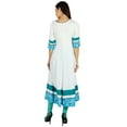 thumbnail image 6 of Bimba Womens Flaired Anarkali Kurta Kurti 3/4 Sleeve Trendy Chic Indian Blouse, 6 of 8