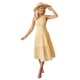 thumbnail image 1 of Cismea Vestido de Verano sin Mangas con Un Hombro para Mujer Vestido Bohemio con Estampado Floral Smocked Midi Vestido Largo con Volantes en Niveles（Rosa） Cismea falda, 1 of 6