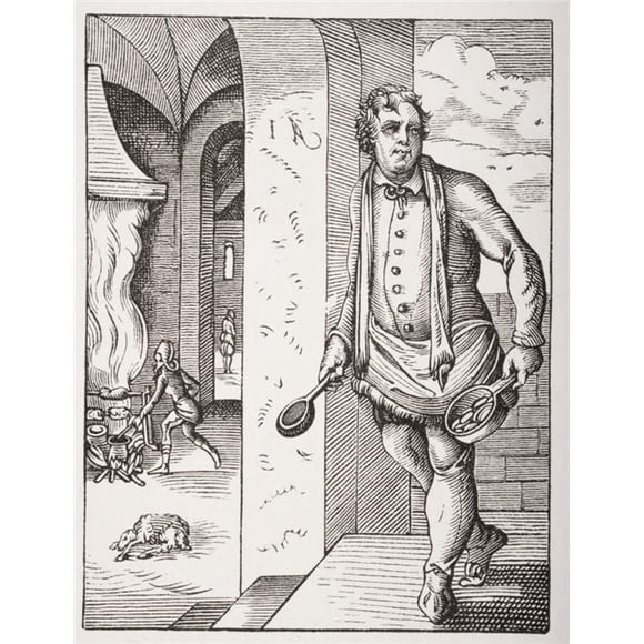 Posterazzi DPI1857829LARGE The Cook 19th Century Reproduction of 16th Century Engraving by Jost Amman Poster Print, Large - 26 x 34
