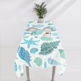 thumbnail image 6 of Blue Seashells Table Cloth, Summer Ocean Colorful Seashells Shellfish Bubbles Tablecloth for Dining Room Party Banquet, Rectangle(60x102in), 6 of 6