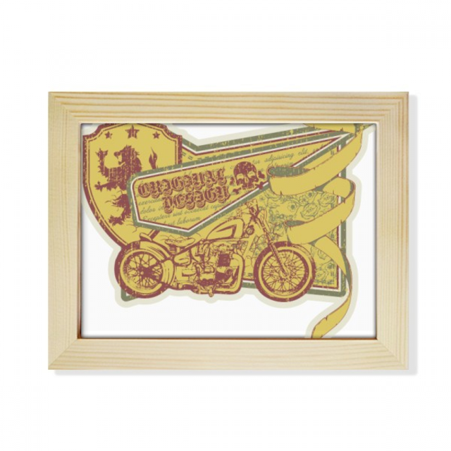 Graffiti Street Culture Yellow Motorcycle Pattern Desktop Photo Frame Picture Art Decoration Painting 6x8 inch