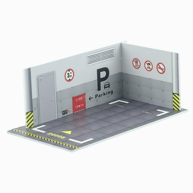 Diorama de modelo de coche, escenario de estacionamiento, 1/24, regalo, simulación, escena, bricolaje, exhibición para coche A