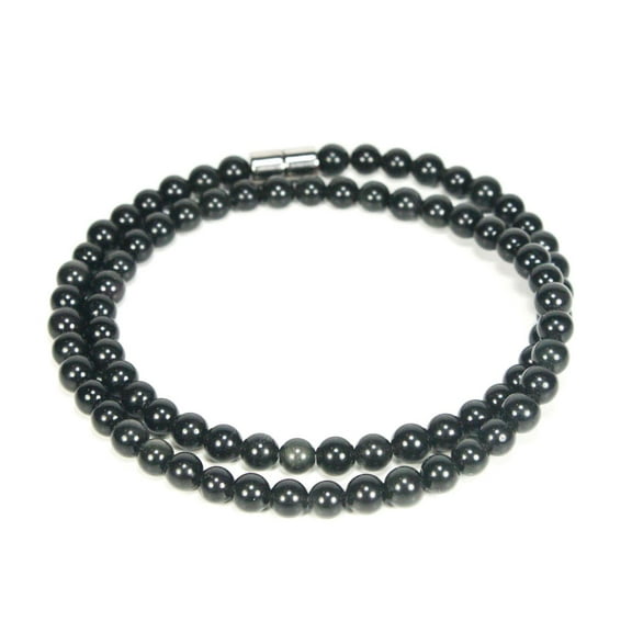 Handmade Black Obsidian Crystal Necklace - Genuine Natural Gemstone Beaded Necklace |Healing, Protection, Grounding Talisman Mala - Choker Jewelry Gift for, Womens, Mens