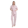 thumbnail image 2 of Kolipajam 100% Cotton Pajamas For Women Short-Sleeve Long Pants PJS Button Down Sleepwear XXL, 2 of 6
