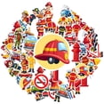 thumbnail image 2 of 35pcs-50pcs Cartoon Stickers Firefighter Kids Stickers Emergency Vehicles Funny Stickers for Notebooks Luggage, 2 of 9