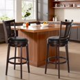 thumbnail image 2 of Sophia & William 30" Swivel Bar Stools Set of 2, Faux Leather Swivel Counter Height Stools with Curved Mesh Back for Kitchen Island, Black, 2 of 11