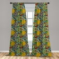 thumbnail image 5 of Ambesonne Garden Curtains, Whimsical Florist Doodle, Pair of 28"x63", Multicolor, 5 of 5