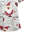 thumbnail image 6 of Tejiojio Women Clothes Clearance Christmas Blouse For Women,Women Uniform Working Clothing Christmas Print V-Neck Short Sleeve Tops With Pocket, 6 of 6
