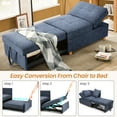thumbnail image 4 of SEJOV 4-in-1 Convertible Chair Bed, Linen Sleeper Chair for Small Space, Futon Sofa Bed with 2 Throw Pillows for Living Room, Single Recliner with 5 Adjustable Backrest for Bedroom Apartment, Blue, 4 of 11