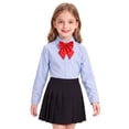 thumbnail image 2 of Kids Back to School Uniform Boys Girls Long Sleeve Collared Button Down Solid Dress Shirts Basic Quick Dry Comfortable Preppy T Shirts, 100, 2 of 5