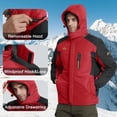 thumbnail image 3 of TACVASEN Men's Winter Ski Snow Jackets Heavyweight Waterproof Warm Fleece Hiking Coat with Hood Multi-Pockets Red XL, 3 of 7