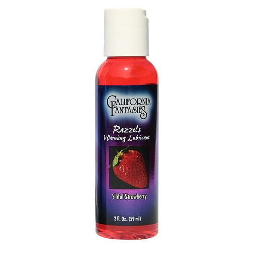 California Fantasies Razzels Warming Lubricant - Sinful Strawberry - 4 Oz. Bottle