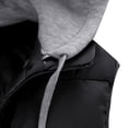 thumbnail image 5 of DHFJKG Mens Winter Vest Casual Zipper Pocket Drawstring Hooded Sleeveless Padded Jacket Leisure Jackets, 5 of 6