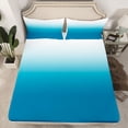 thumbnail image 2 of jejeloiu Abstract Gradient Effects Twin Sheet Sets,Minimalsim Ombre Twin Fitted Sheet,White Blue Flat Sheet For Kids,Breathable Home Decor,3 Pieces, 2 of 7