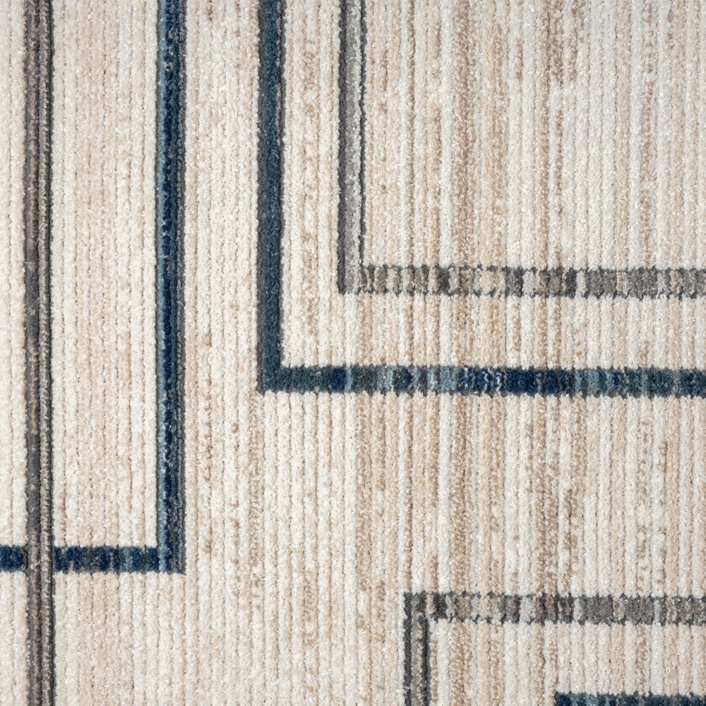 Ox Bay Bellamy 5' x 7' Blue/Gray Geometric Durable Performance Indoor Area Rug