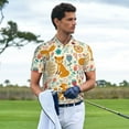 thumbnail image 4 of Daiia Whimsical Fox Floral Garden Pattern Men’s Polo Shirts,Solid Deck Shirt,Classic Fit, Breathable Cotton Polo for Casual and Sport Wear-4X-Large, 4 of 7
