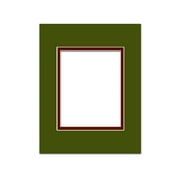 ADF Mat Dbl 16x20/11x14 CrmCore Dill/Maroon