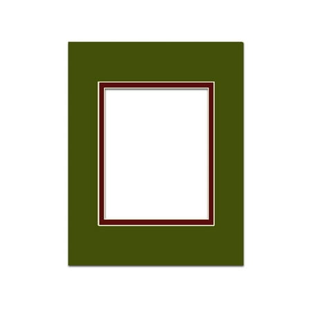ADF Mat Dbl 16x20/11x14 CrmCore Dill/Maroon