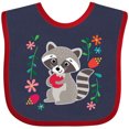 thumbnail image 3 of Inktastic Woodland Raccoon Spring Flowers Girls Baby Bib, 3 of 4