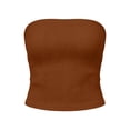 thumbnail image 3 of StSilkitty Womens Strapless Tube Tops Solid Color Sleeveless Ribbed Going out Tank Blouses Beach Vacation Casual Shirts, 3 of 7
