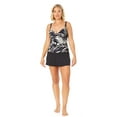 thumbnail image 3 of Anne Cole Women's Printed Draped-Front Multicolor Tankini Top 36DD/38D, 3 of 4