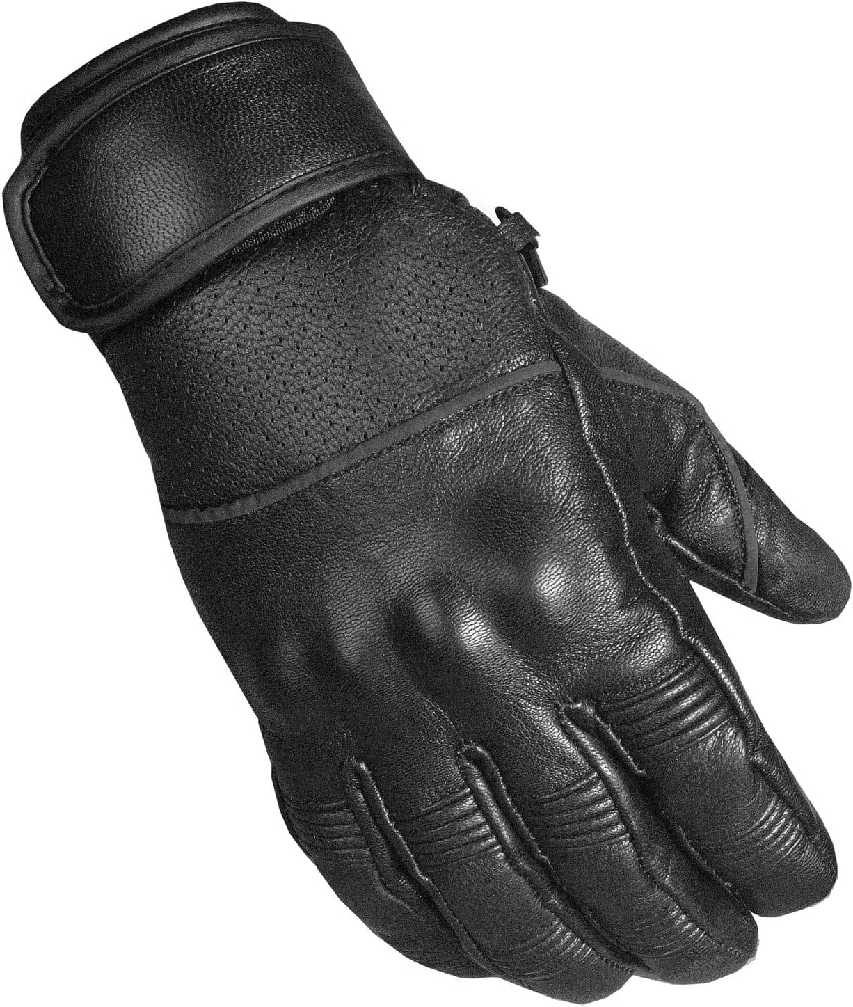 Men's Motorcycle Premium Leather Gel Padded Palm Street Cruiser Protected Biker Gloves Reflective Black M