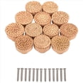 thumbnail image 4 of Pomos de Tocador de RatáN Bohemio Pomos de CajóN de Madera Redondos Tejido de Mimbre Hecho una Mano y Tornillos para Pomos de Muebles Bohemios, 12 Piezas, 4 of 10