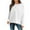 White, variant on Pntutb Woman Long Sleeve Capless Solid Color Fashion Commuting Fallow Comfort Tops for Winter