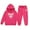 Hot Pink, variant on Little Girls Outfits Sets Winter Hoodie Joggers Comfy Casual Kids Print Cute Girls' Fall Clothing Sets Khaki Size 6-7T