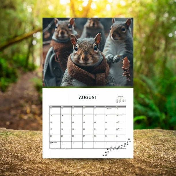 Calendario Animalfriends 2025 Calendario de Diciembre Calendario con Imágenes de Animales Regalo Original y Novedoso Calendario de Pared Divertido Calendario de Pared 2025 Planificador