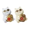 thumbnail image 1 of Lucky Cat Estatuas Animales Escultura Florero Resina Soledad Estatuilla del gato de la suerte, 1 of 10