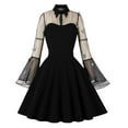 thumbnail image 1 of TopLLC Costume d'Halloween pour Femmes Robe Vintage Brodée en Gaze Manches Trompette Patchwork Robe Gothique Renaissance Robe Steampunk Médiévale, 1 of 7