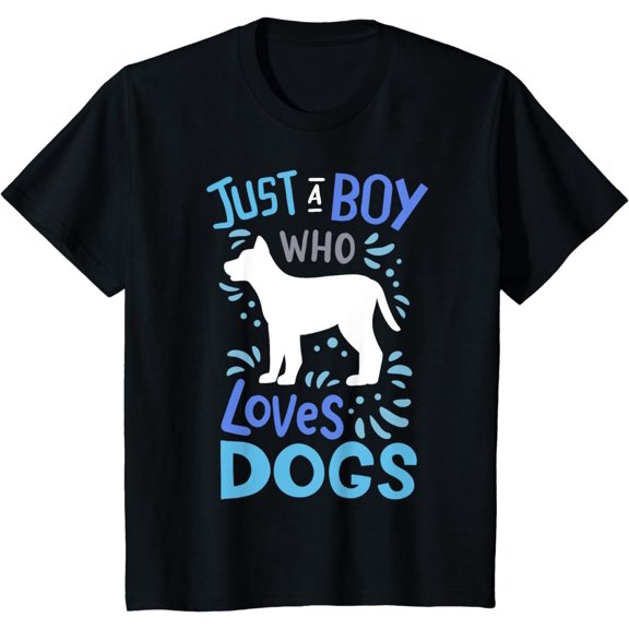 Kids Dog Just A Boy Who Loves Dogs Gift for Dog Lovers T-Shirt