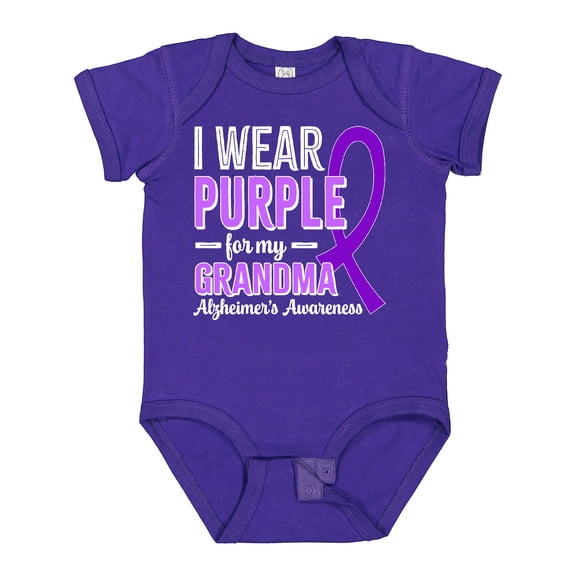 Inktastic Alzheimer's Awareness I Wear Purple for My Grandma Boys or Girls Baby Bodysuit