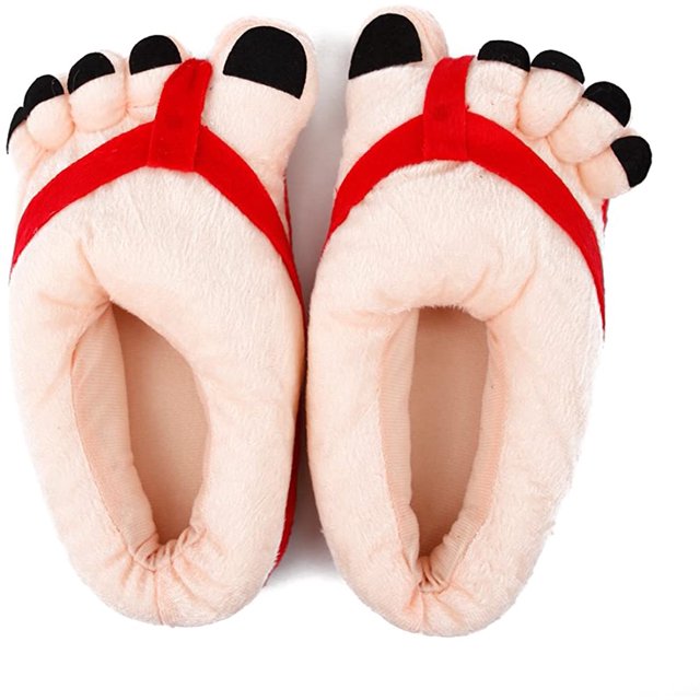 Misscat, pantuflas suaves y cálidas antideslizantes de terciopelo para pies grandes con dedos de dibujos animados para mujer, zapatos de suelo para interiores de algodón para el hogar Ormromra WMZL-159-7