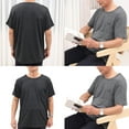 thumbnail image 2 of Shoulder Surgeries Recovery Shirt Tear Away Short Sleeve Chemo Port Access Shirt Full Open Snaps Dialysis Chemo Clothing, 2 of 8
