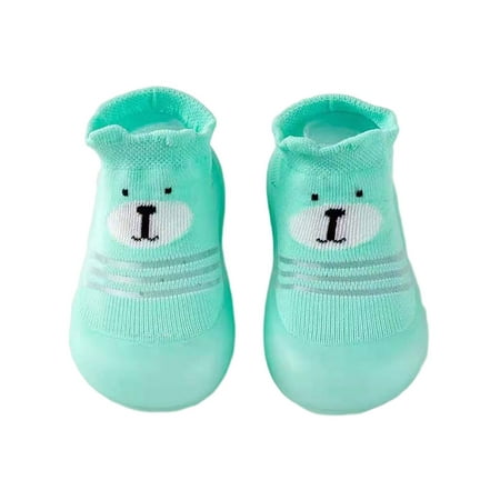 

Colisha Infant First Walking Shoe Barefoot Flats Rubber Sole Floor Sock Shoes House Breathable Socks Sneakers Prewalker Green 8C-9C